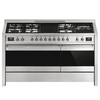 Cooker, Gas, Dual Cavity with Electric Griddle, 1500 mm, Smeg Opera