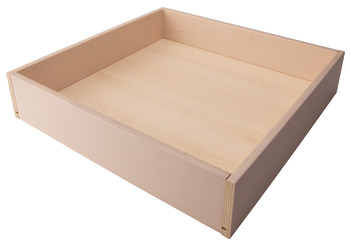 Plywood Drawer, Height 90-140 mm, Flat Packed with Fibre-Board Base